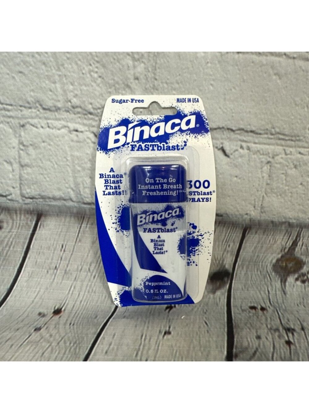 1 Binaca Fast Blast Sugar Free Peppermint Fresh Breath Spray 0.5oz